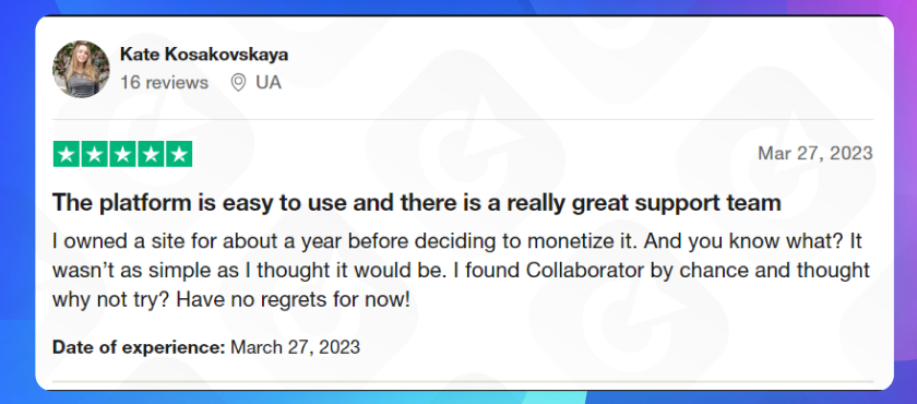 Feedback from Collaborator's users